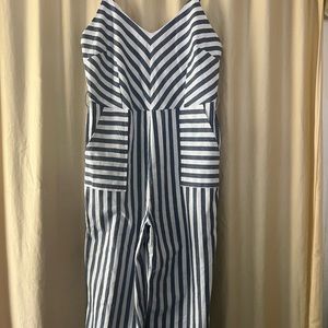 Blue and white jumpsuit